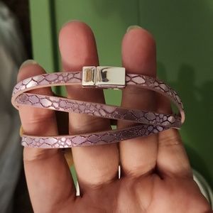 5/$12 Jewelry Magnetic Wrap Around Pink Glitter Snake Print Bracelet